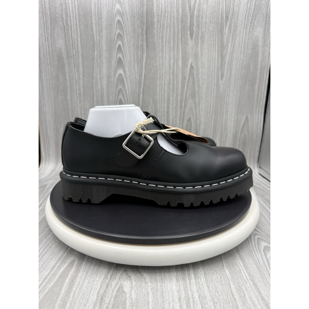 Dr. Martens Polley Bex Womens Size 10 Black Leather Mary Jane Flats Buckle Shoes - Picture 4 of 9